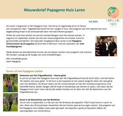 nieuwsbrief Papageno Huis Laren juli 2025 afbeelding 